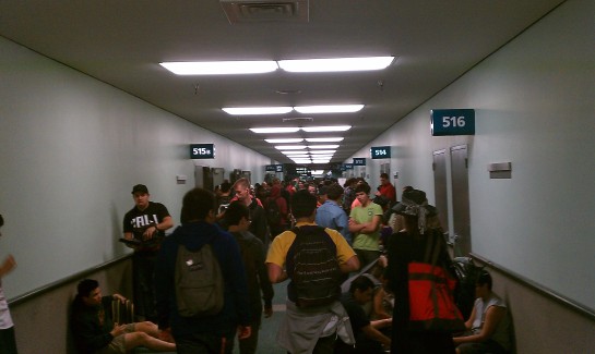 Crowded Hallway